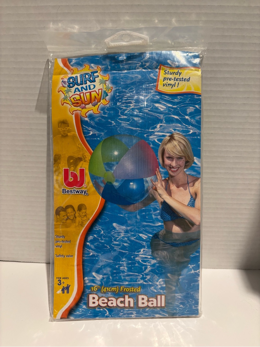 Vintage 2002 Bestway 16" Frosted Beach Ball New Old Stock Sturdy Vinyl